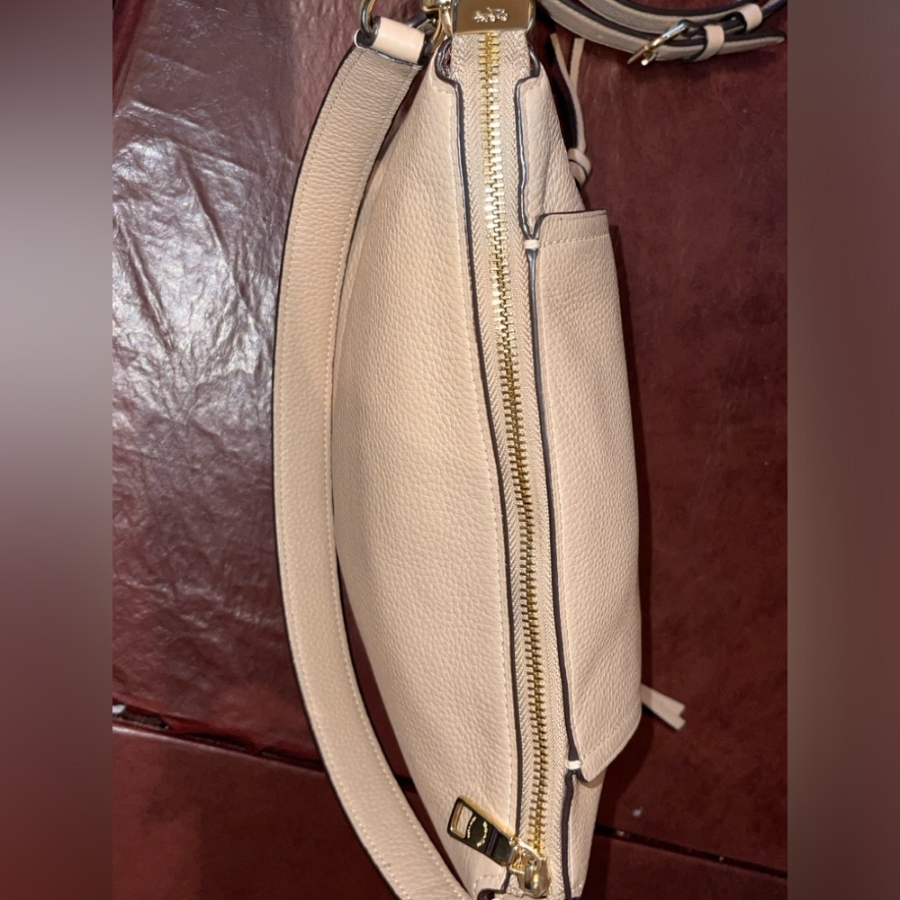 Coach Pebbled Leather Crossbody Bag in Taupe - Picture 16 of 16